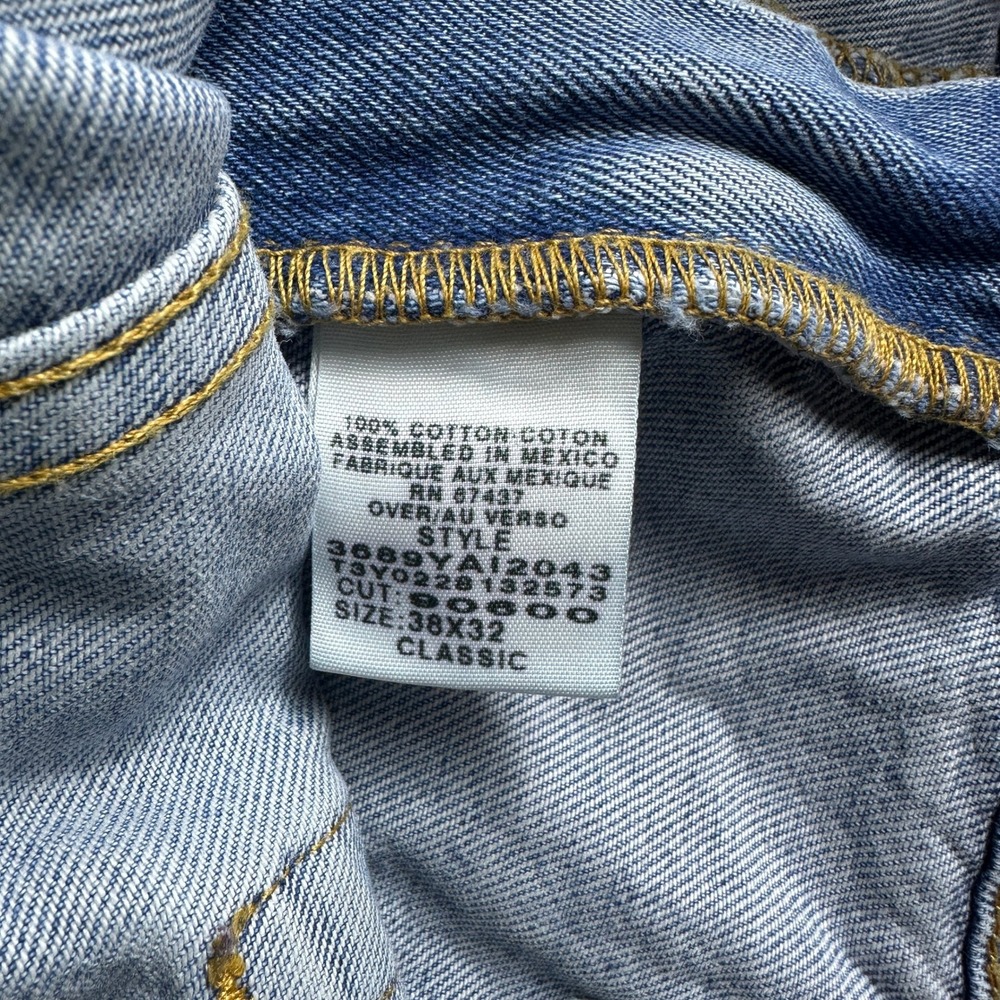 Polo Jeans Co Ralph Lauren Mens 38x32 Light Wash Classic Straight Denim Y2K Blue - Picture 5 of 9